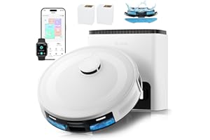 LEFANT M2 Plus Robot Aspirapolvere Lavapavimenti con Mappatura, 6000Pa Aspirazione, Svuotamento Automatico,Navigazione Laser dToF, Evitamento Ostacoli PSD, Pulizia Personalizzata, Alexa/APP/WiFi