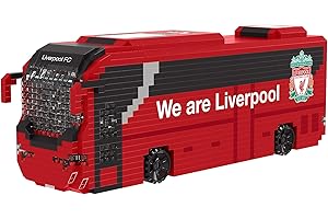 FOCO Officially Licensed Liverpool FC Football BRXLZ Bricks 3D Coach Toy Model - Premier League Construction Toy - 1347 Pieces - Ages 12+ - Sports Merchandise