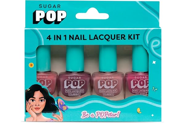 SUGAR POP 4 In 1 Nail Lacquer Kit- 01 Nude Nectar, Matte Finish, 20 Millilitres