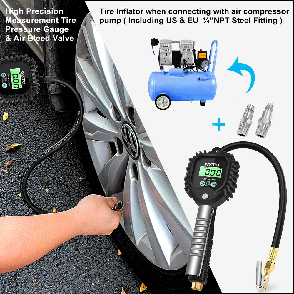 Gonfiatore Pneumatici Digitale Rhino - Manometro 0-1400 KPa, Ottone Massiccio, Per Auto E Moto - Foto 7