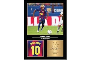 Icons Wall Art – Lamine Yamal Barcelona A4 Printed Photo Display – Digitally Reproduced Signature – Football/Soccer Fan Gift – Unframed Barca Memorabilia Poster
