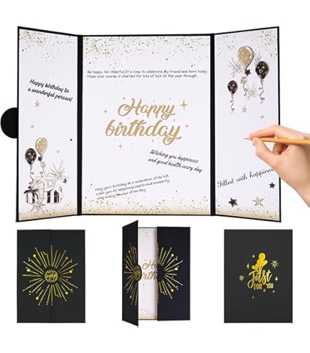 Carte De Vœux D'anniversaire XXL Format A4 Avec Enveloppe - Design élégant Sans Texte Intérieur - Édition Seidel