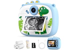 Fotocamera Istantanea per Bambini YOZISS, Macchina Fotografica Bambini Istantanea 1080P HD con 3 Rotoli di Carta da Stampa, Regalo Perfetto per Bambina da 3 a 14 Anni