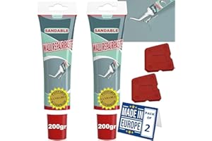 BONDIFY Sandable Wall Repair Kit, White Paste, 200g x 2PCs, Fills Holes, Cracks, Plaster, Drywall, Ceiling