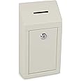 Metal Donation & Collection Box - Secure Suggestion Box with Top Coin Slot, Lock & 2 Keys - Easy Wall or Counter Mount