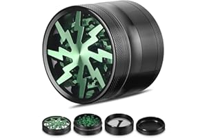 Soulpala Grinder,Spezie Macina 63 mm Spezie Grinder in 4 Pezzi Tritino in Metallo, Versatile Portatile Macinaspezie Macinapepe per Spezie Essiccate,