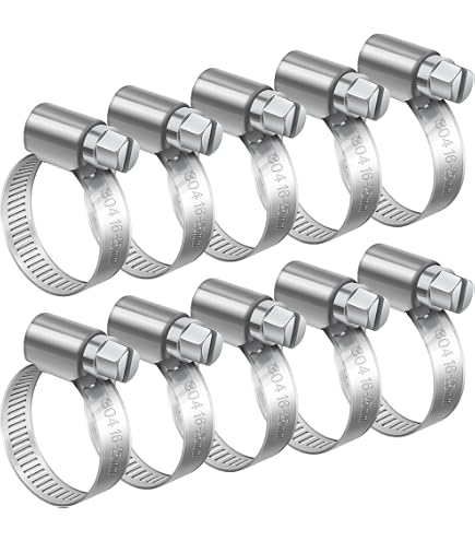 Collier De Serrage Réglable Cerceau De Tuyau En Acier Inoxydable 6 Pieces Engrenage A Vis Sans Fin Reglable 91mm 115mm 90636840