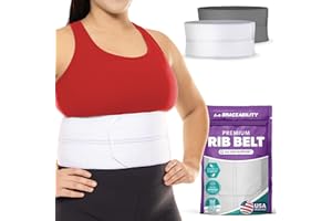 BraceAbility cassé côtelé Bandage élastique | Coffre Wrap Ceinture pour fissuré, Fractured ou foulures baleines protection, compression et de support (Taille plus mixte – Fits 152,4-203,2 cm Coffre)