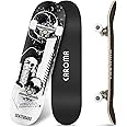 Caroma Skateboard for Beginner, 79cm Complete Skateboards, 9 Layer Maple Wood Deck, Double Kick Trick Concave Cruiser Skateboards, 4 Wheels Longboard for Kids Teen Girl Boy Skateboarding