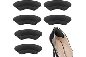 FOATCOX Fersenpolster, Fersenschutz für Schuhe, Fersenpolster mit Einlagen aus Schwamm Zuschneidbar Fersenschutz für High Heels, Freizeitschuhe (3 Paare (Schwarz), L9.5*W3.5*H0.5 cm)