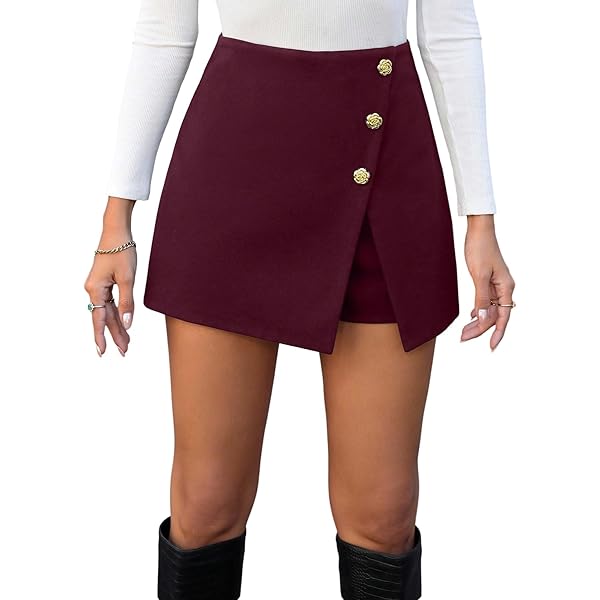 FUNSEED Vrouwen Premium Suede Stretch Hoge Taille Effen Potlood Pak Korte Rok, Bruin, XL