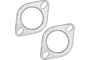 YGQ 2.5 Inch 65mm Exhaust Gasket 2 Bolt for Muffler Flange Manifold High Temperature Graphite w/Fire Ring 2 Pcs