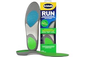 Dr. Scholl's Solette RUN con funzione ammortizzante per la corsa, Aiutano a ridurre ed alleviare il dolore alle ginocchia e quello causato da periostite tibiale, fascite plantare, misura 40-47.5