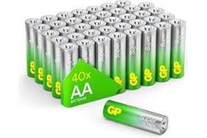 GP Batterien AA 1,5V Super Alkaline Longlife G-TECH Technologie, Vorratspack mit 40 Stück Mignon AA Batterien in praktischer Briefkasten-tauglicher Versandverpackung