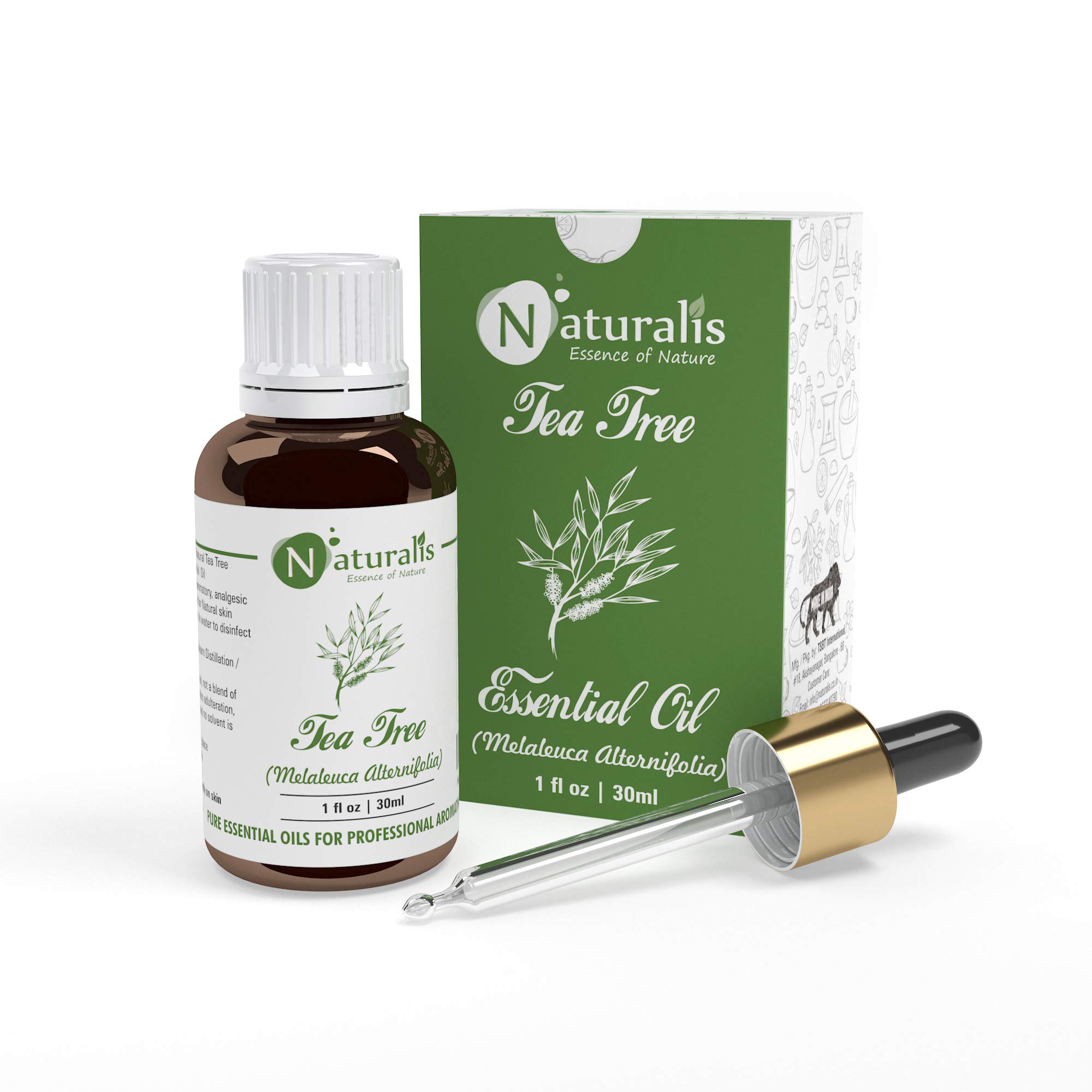 Naturalis Essence Of Nature Tea Tree Essential Oil, For Acne, Pimples, Scars, Skin, Face, Hair Care & Anti-Dandruff - 30Ml