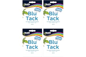 Adhesive Bostik BLU TACK | WHITE | Original REUSABLE Sticky HOME SCHOOL OFFICE Walls BLU HACKS NO MARKS Safe Craft ART Clean Handy (4 x PACKS WHITE - BLU TACK)
