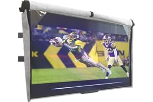 BOZZCOVERS Outdoor-TV-Abdeckung 80-85 Zoll – mit Frontklappe – wetterfester, wasserdichter Schutz, weiche Innenseite, mit Bodenabdeckung, Grau