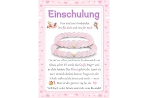 EYQV Geschenk Einschulung Mädchen, Geschenke zur Einschulung für Mädchen, Mutter Tochter Rosa Armband für 2, Schulanfang Geschenk für Tochter Schwester Enkelin Nichte von Eltern Großeltern Tante Paten