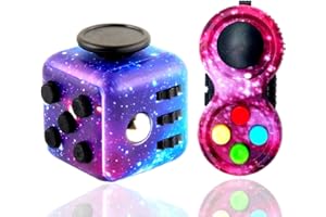 Yeefunjoy 2Pcs Galassia Fidget Toys Giocattolo per Le Dita Cubo, Fidget Pad, Cubo Killing Time Anti-Stress Ansia Relief Giocattoli, Passare Il Tempo Ufficio in Aula Regalo per Adulti e Bambini