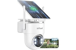 ieGeek 2K Überwachungskamera Aussen Solar: 360° PTZ Kamera Überwachung Aussen, 2.4GHz Aussenkamera WLAN kabellos akku mit PIR Bewegungsmelder, Outdoor Kamera mit Farb-Nachtsicht, 2-Wege-Audio, S5