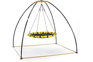 JumpKing UFO Swing Trampoline With Round/Rectangular Seat | Comfortable & Sturdy Kids Trampoline With 360° Range, EVA Foam Cushion, Great For Outdoor Fun & Relaxing, For Grass Or Woodchip Areas
