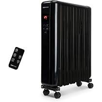 MONHOUSE 2500W Digital Oil Filled Radiator - Portable Electric Heater with LED  Display, Built In Timer u0026 Adjustable Thermostat, Remote Control, Overheat  Safety Cut Off and Tip Over Switch - Black :