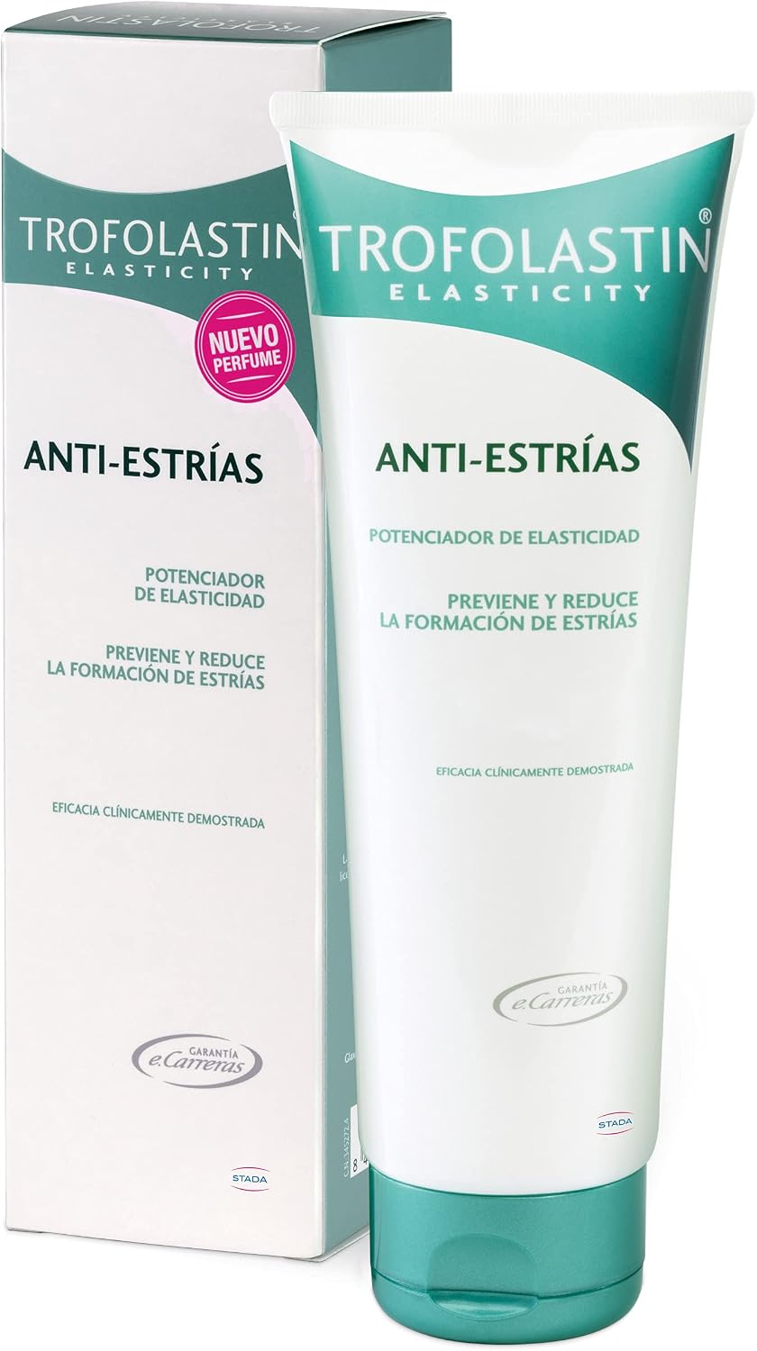 Trofolastin, Crema Antiestrías Reafirmante, Hidratación y Prevención de Estrías, Con Centella Asiática, Piel Flexible y Elástica, 250ml