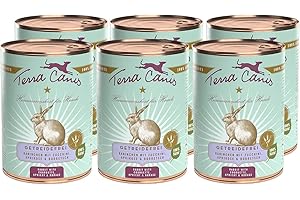 Terra Canis Coniglio, zucchina, albicocca & borragine Alimento umido Grain-Free, 6x400g I Alimento premium per cani con ingredienti di autentica qualità human-grade al 100% I Gluten-free