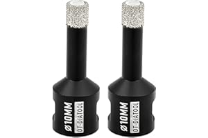 DT-DIATOOL Diamond Drill Bit 2PCS 10mm Hole Saw for Dry Drilling Tile Porcelain Marble Ceramic Granite