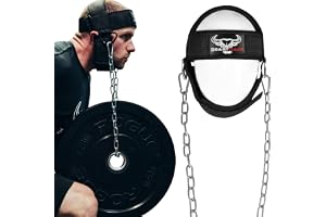 BEAST RAGE Huvudsele nacke doppning slitstark lång stålkedja justerbar fitness halssele tyngdlyftning neopren vadderad remmot