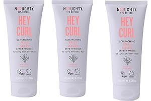 Noughty 97% Natural Hey Curl Scrunching Jelly, Sulphate Free Vegan Haircare, Hydrating Frizz Control Formula, With Sea Kelp and Irish Moss, TRIO