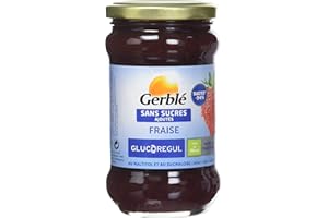 Gerblé Sans Sucres Ajoutés, Confiture Sans Sucre à la Fraise, Riche en Fibres, Au Maltitol, 320 g, 185448