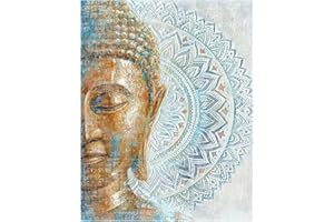 DIY 5D Diamant Malerei Full 40x50cm Buddha Mandala Square Drill Diamond Painting Set Full Groß Quadratische Diamanten Stickerei Strass Stitch Eckige Steine Erwachsene Malen nach Zahlen Perlen Bilder