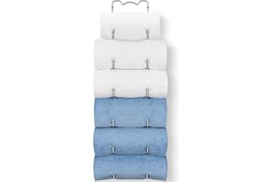 MUTOOL Towel Rack Wall Mounted, 6 Tier Metal Towel Rail for Bathroom, Hanging Towel Storage Organiser, Vertical Towel Holder Wine Rack Yoga Shelf (Chrome)