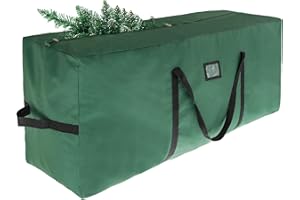 HONPRODU Bolsa para guardar el árbol de Navidad, puede contener hasta 270 cm de árbol de Navidad artificial desmontable, Bolsa de tela Oxford 600D impermeable, con Cremallera doble, Asa de refuerz, Verde