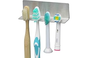 ‎STYYL STYYL/Zahnbürstenhalter 4 Plätze aus Edelstahl, Klebebefestigung KEIN Bohren, Handmade in Germany