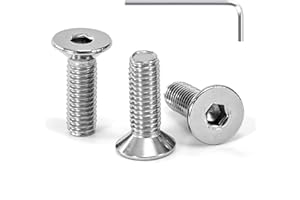 Tunejoy Tornillo Avellanado M5 x 16 mm Tornillos de Cabeza Avellanada Hexagonal de Acero Inoxidable A2 V2A Norma DIN 7991 con llave Allen Rosca Completa 30 Piezas