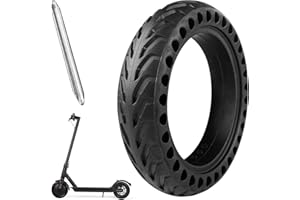 Lectorias 1 Pieces Ruedas Macizas de 8,5 Pulgadas para Patinete Eléctrico, Rueda Maciza de Caucho con Palo de Neumático, Neumáticos de Repuestos Caucho Negro, Ruedas de Recambio Doble Grosor para M365