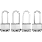 Master Lock M5XQLJ Magnum dış mekan i&ccedil;in asma kilit, sağlam, anahtarlı, 4 adet, aynı anda kilitlenebilir, g&uuml;m&uuml;ş renkli