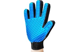 BANSHAN Pet Gloves, Beauty Tools [New 259 Needles] Furniture Pet Hair Removal Gloves - Cat and Dog Long and Short Hair Soft Massage Hair Removal Brush - Soft Beauty Gloves (1 Right Hand, Blue)