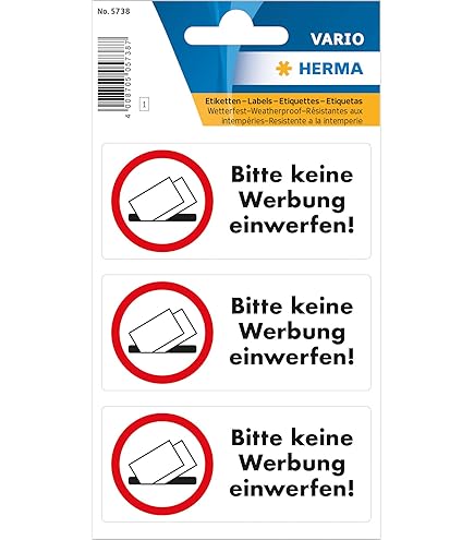 HERMA 15457 Werbung Ja Bitte Aufkleber Wetterfest, 3 Unidades, 79