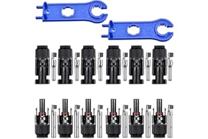 RUNCCI-YUN 6paires connecteur Solaire,Connecteur PV,Connecteur Solaire Photovoltaïque,mâle/Femelle, Double Anneaux Joint étanche,pour Photovoltaïque Panneau Solaire Cable Accessoires