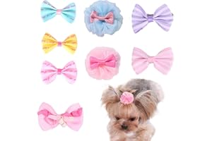 Hayaww 8 PCS Fermagli per Capelli per Cani Accessori per Peli Cane con Fiocco Cane Gatto Fascia Animali Domestici Cani E Gatti Forcine Animali A Forcina per Toelettatura Dell'Animale Domestico