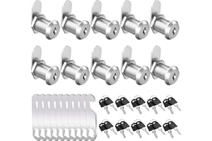 GBACHOOSE Lot de 10 Serrure Boite aux Lettres 20 mm, Barillet Boite aux Lettres Ptt Agréé, 2 Plaques de Serrure Différentes