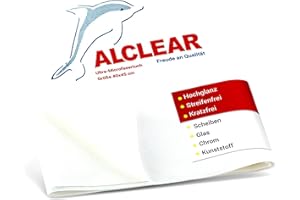 ‎ALCLEAR ALCLEAR 950001 Mikrofasertuch Glastuch & Fenstertuch – 40×45 cm streifenfrei & fusselfrei – Ultra-Mikrofaser für Glasreinigung im Haushalt & Auto – spart Zeit ohne Nachtrocknen – Made in Germany