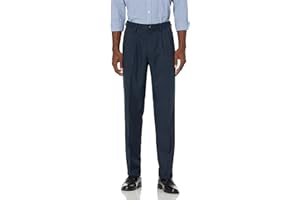 Amazon Essentials Pantaloni da Abito con Pinces con Vita Espandibile in Vita e Vestibilità Classica Uomo