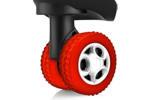 IRAINSUN (8 Pack Silicone Luggage Wheel Covers for 8-Spinner Wheel Suitcases, Mute & Shock Absorption Protector, Wear-Resistant & Noise-Reducing, Perfect for Travel (Red)