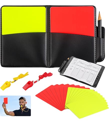 Kit Arbitre Football – Cartons Rouge/Jaune, Sifflet, Brassards Et Carnet – Tout Pour Maîtriser Le Jeu