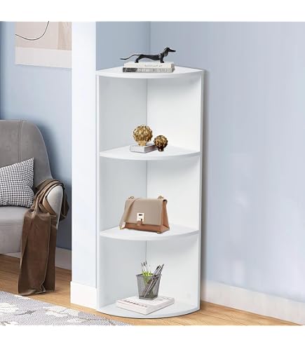 Étagère D'angle 3 Niveaux En Acacia Massif - Meuble De Rangement Design Et Tendance Pour Salon Ou Chambre - 4