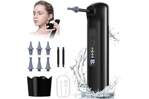 Ear Wax Removal kit, BraveKoi Electric Ear Cleaner 4 Cleaning Modes IPX7 Waterproof Ear Irrigation Kit for Home Use Adult Kids, Ear Wax Removal Tool USB Rechargeable